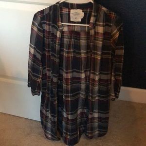 H&M long plaid striped shirt